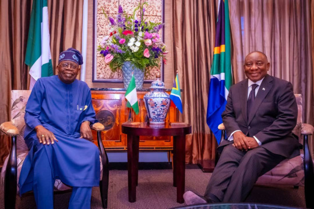 President Bola Tinubu and South Africa President, Cyril Ramaphosa